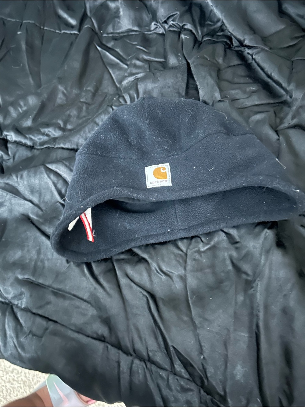 Black fleece unisex work hat